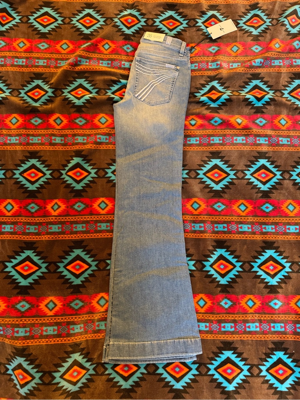 7 For All Mankind Light Blue Wide Leg Jeans
